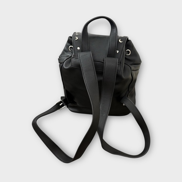 Killstar Black Silver Moon Star Chain Drop Leatherette Backpack - Gothic Witchy - Picture 6 of 10